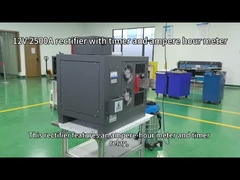 Rectificador de 12 V 2500 A com temporizador e medidor de horas de amperes