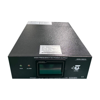 retificador de galvanização de 6V 100A IGBT com controle do PLC HMI baixa ondinha ≤3% 220V entrada de 3 fases